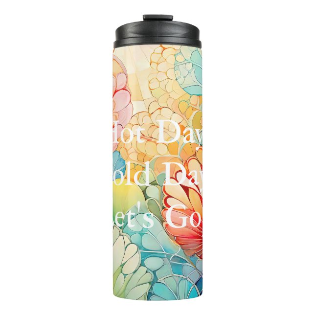 Flora 5 Floral Pastel Thermal Tumbler (Front)