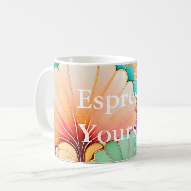 Flora 6 Floral Pastel Classic Mug (Front Left)