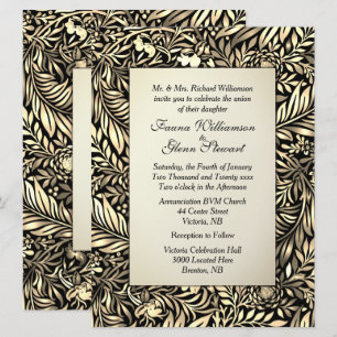 Flora and Fauna Antiqued Wedding Invitation