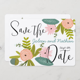 Flora and Fauna Invitation SAVE THE DATE