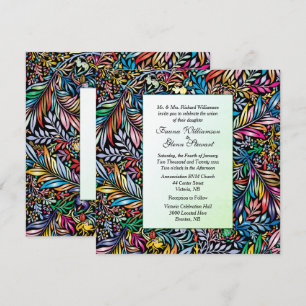 Flora and Fauna Multi Colour Wedding Invitation