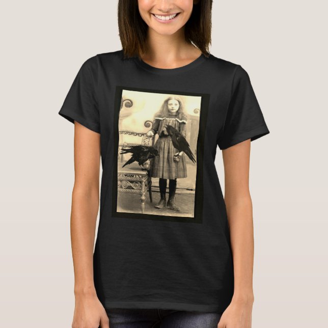 Flora and her Pet Ravens T-Shirt (Front)