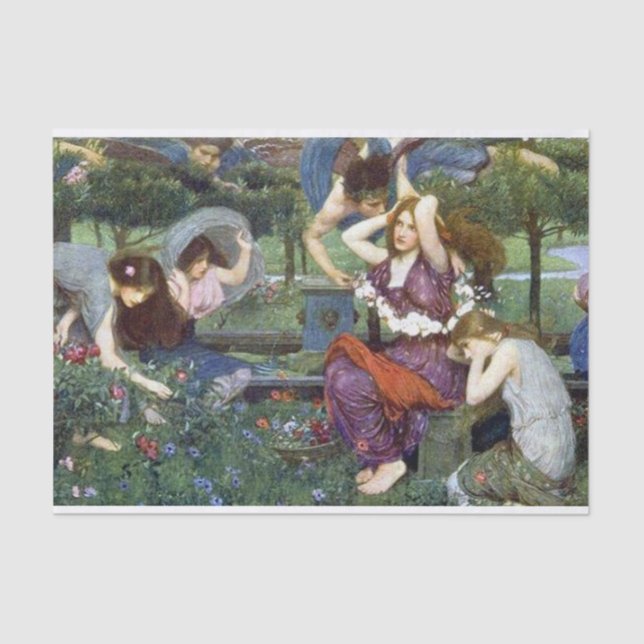 Flora and the Zephyrs, by John William Waterhouse Tissue Paper (Front)