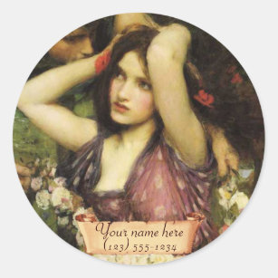 "Flora and the Zephyrs" Pre-Raphaelite Bookplate Classic Round Sticker