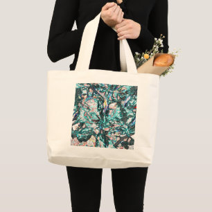 Flora Artsy Watercolor Flowers Large Tote Bag