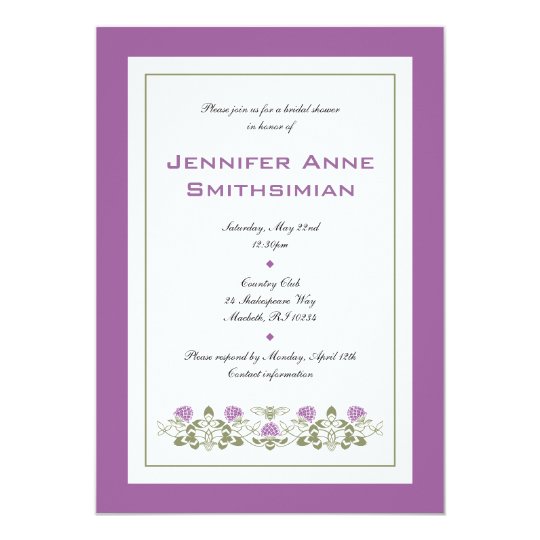 Flora Bee Bridal Shower Invitation