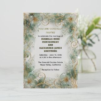 Flora Botanical Elegant Garden Wedding Invitation