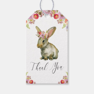 Flora Bunny Baby Shower Gift Tags