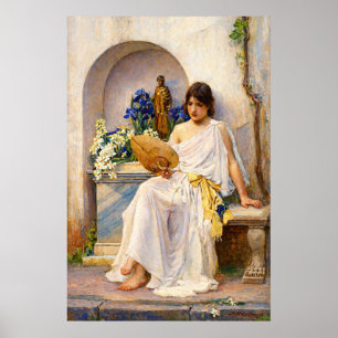 Flora by John William Waterhouse Poster
