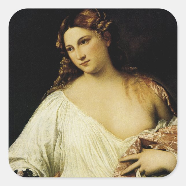 Flora, by Titian Square Sticker (Front)