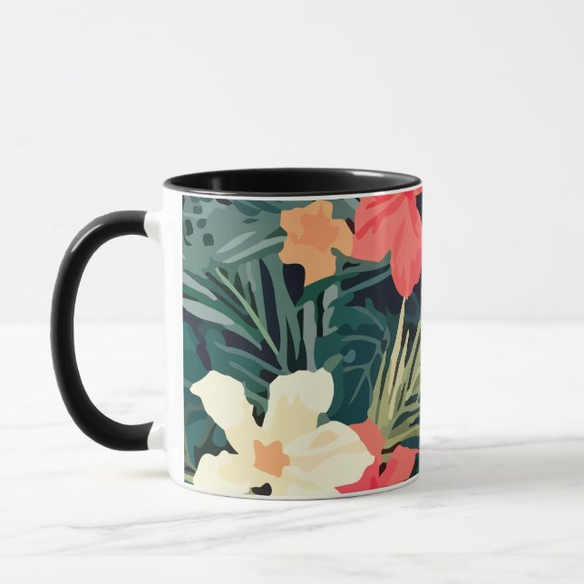 Flora Colourful Hawaiian Pattern Mug (Left)