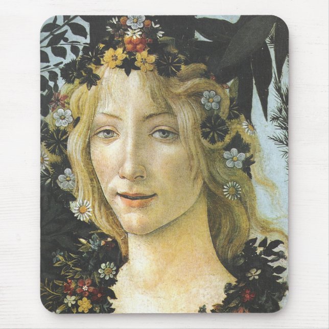 Flora (detail of Primavera) Botticelli Fine Art Mouse Mat (Front)