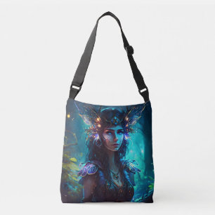 Flora fairy forest abstract whimsical cool crossbody bag
