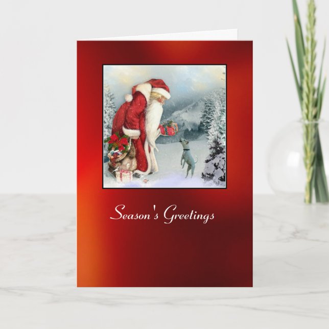 Flora & Father Christmas Holiday Card (Front)