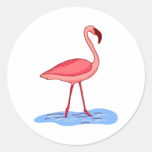 Flora Flamingo Classic Round Sticker