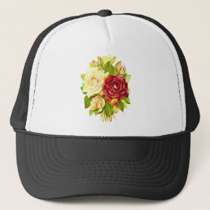 flora floral flower plant rose trucker hat