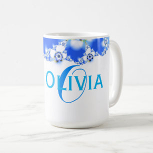 Flora Fractal Abstract Name Text Coffee Mug