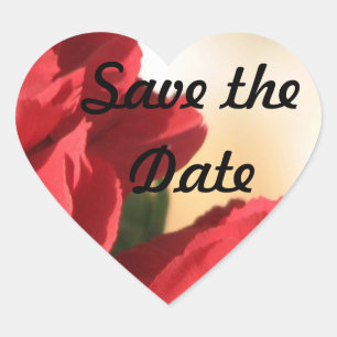 Flora Hint Save the Date Heart Heart Sticker
