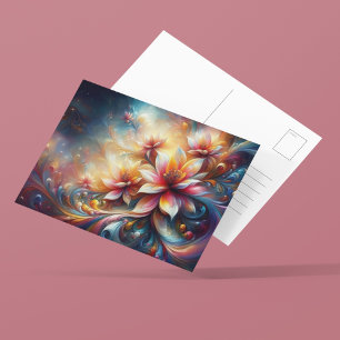 Flora In Colourful Ai Fantasy  Postcard