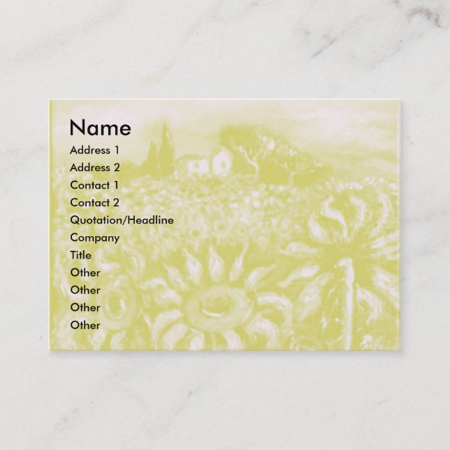 FLORA IN TUSCANY/ Fields ,Poppies and Sunflowers Business Card (Front)