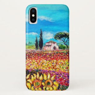 FLORA IN TUSCANY/ Fields ,Poppies and Sunflowers iPhone X Case