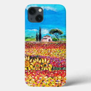 FLORA IN TUSCANY/ Fields ,Poppies and Sunflowers iPhone 13 Case