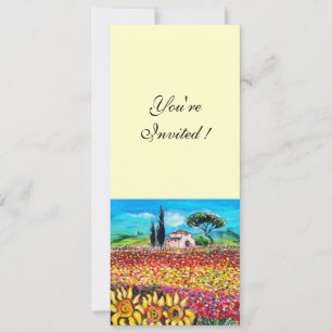 FLORA IN TUSCANY/ Fields ,Poppies and Sunflowers Invitation
