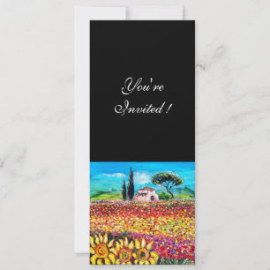 FLORA IN TUSCANY/ Fields ,Poppies and Sunflowers Invitation