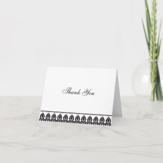 Flora Notecard-Black/White Thank You Card