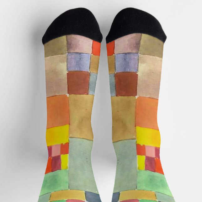 Flora on Sand by Paul Klee, Abstract Art  Socks (Top)