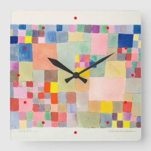 Flora on sand , Paul Klee Square Wall Clock