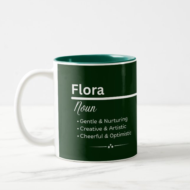 Flora Personalized Name Coffee Mug (Left)