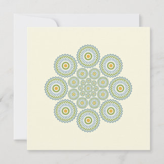 Flora Solara Note Card in Olive and Orange