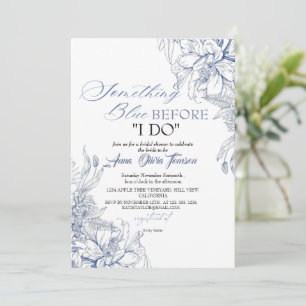 Flora Something Blue Before I DO Bridal Shower Invitation