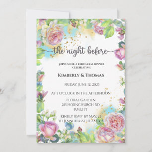 Flora the night before rehearsal dinner invitation