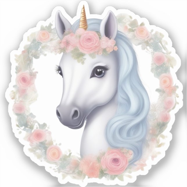 Flora the Unicorn: Vinyl Sticker (Front)