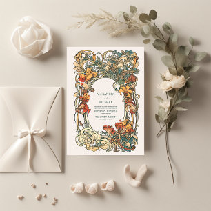 Flora Vintage Art Nouveau Wedding Invitation