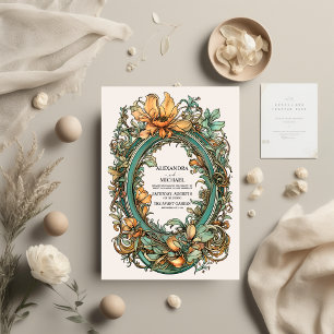 Flora Vintage Art Nouveau Wedding Invitation