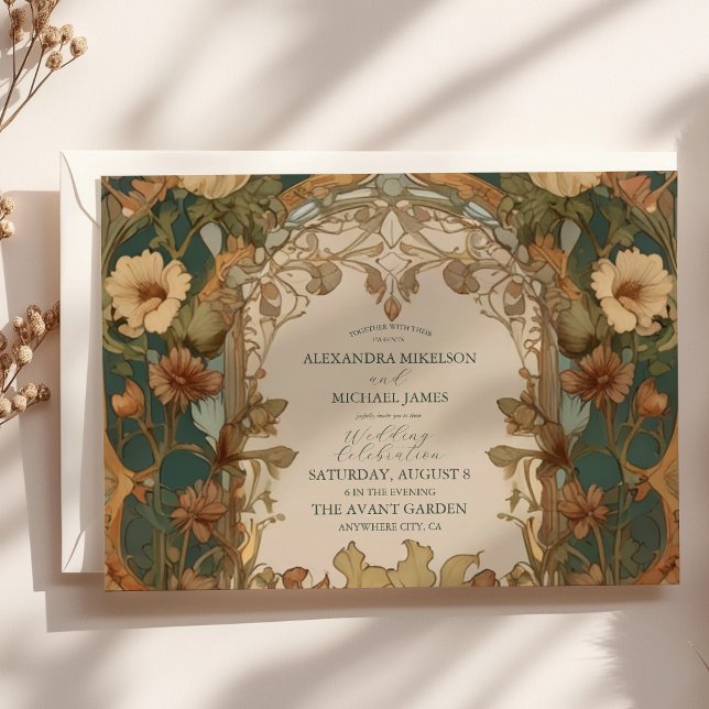 Flora Vintage Art Nouveau Wedding  Invitation (Creator Uploaded)