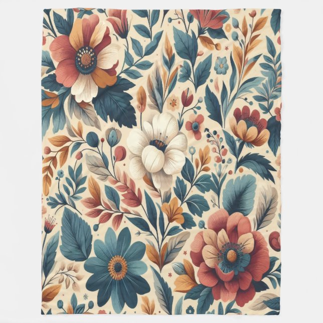 Flora Warms  Fleece Blanket (Front)