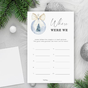 Flora winter Where were we bridal shower game