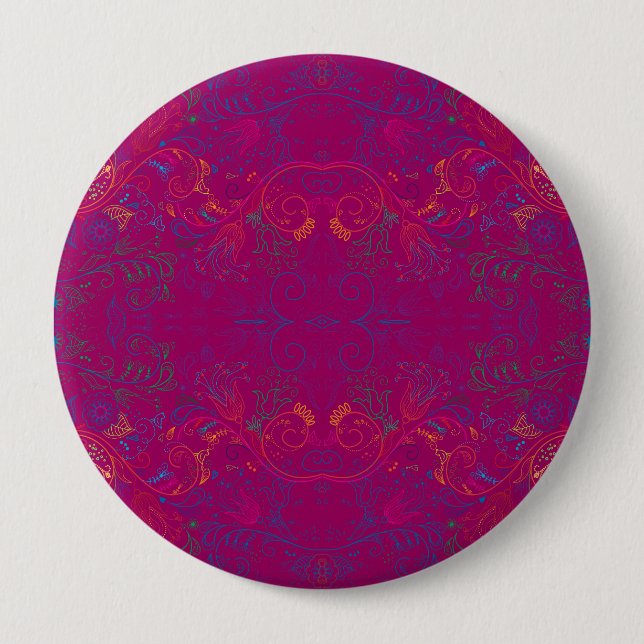 Floradore - Fuchsia 10 Cm Round Badge (Front)