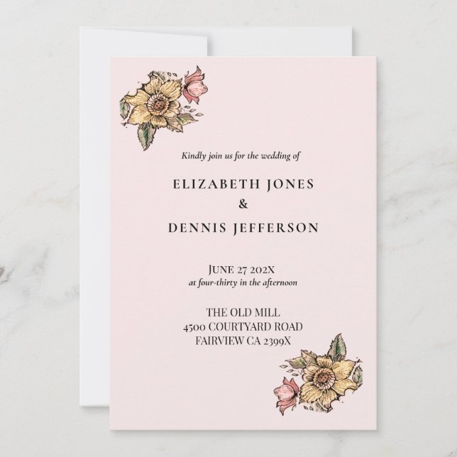 FLORAISON - Pink Invitation (Front)