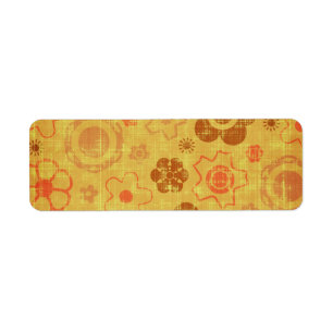FLORAL17 RETRO ORANGES TAN BURNT DISTRESSED TEXTUR