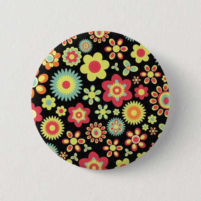 Floral 100113 6 cm round badge (Front)