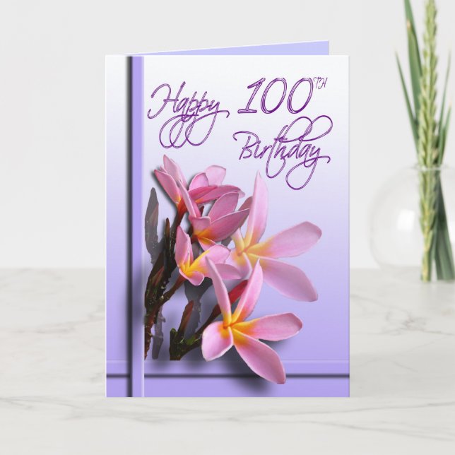Floral 100th Birthday Congratulations Card (Front)
