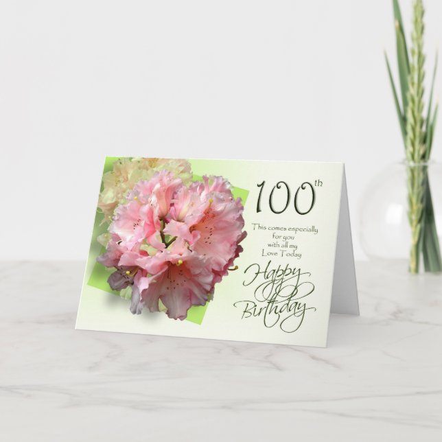 Floral 100th Birthday Congratulations Card (Front)