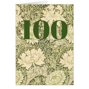 Floral 100th Birthday Folded Greeting Card