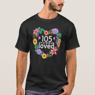 Floral 105 Years Old Birthday T-Shirt