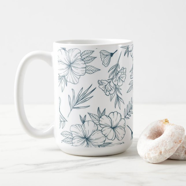 Floral 15oz Coffee Mug (With Donut)